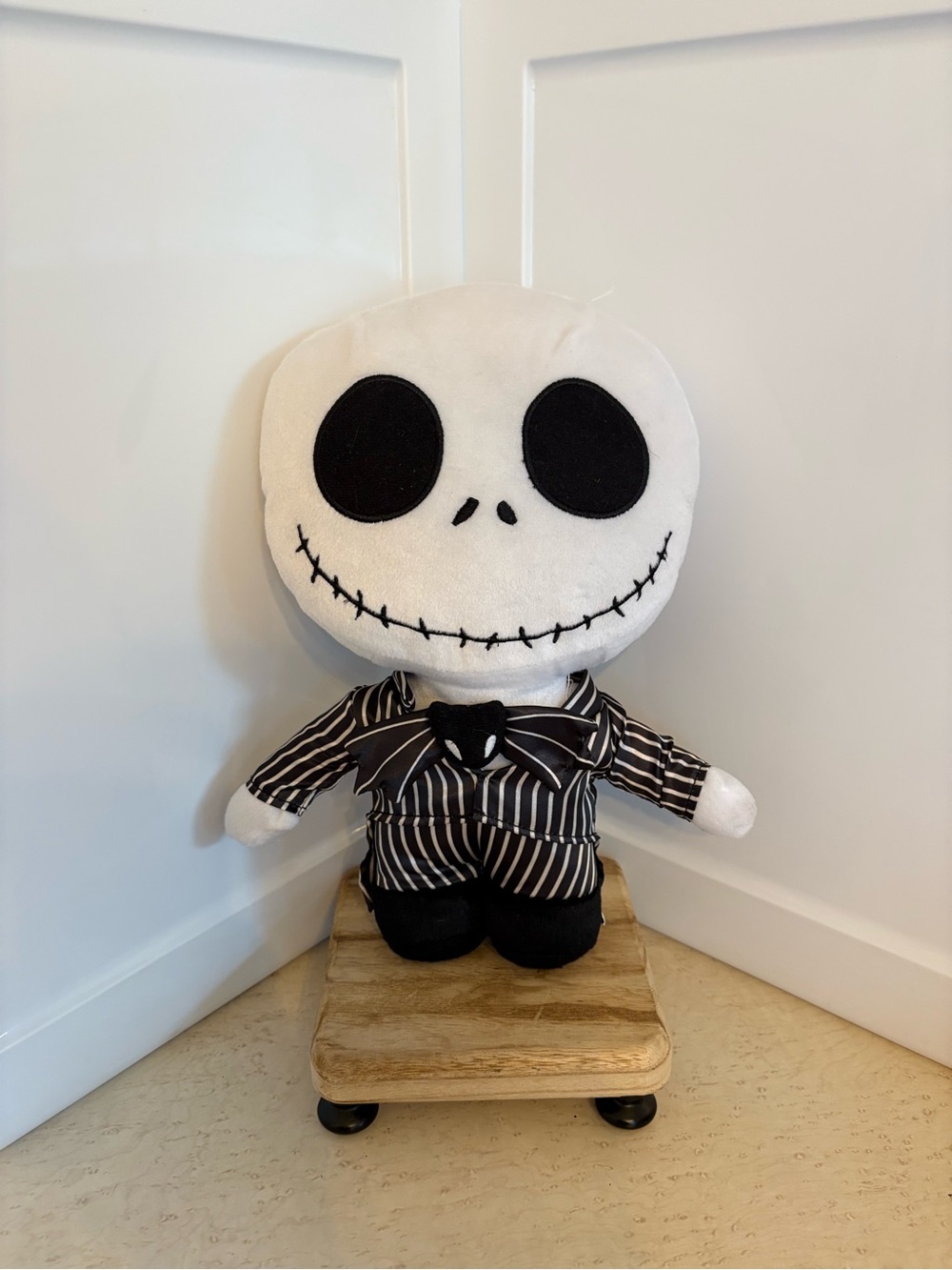 Disney Jack Skellington Plush in Black and White